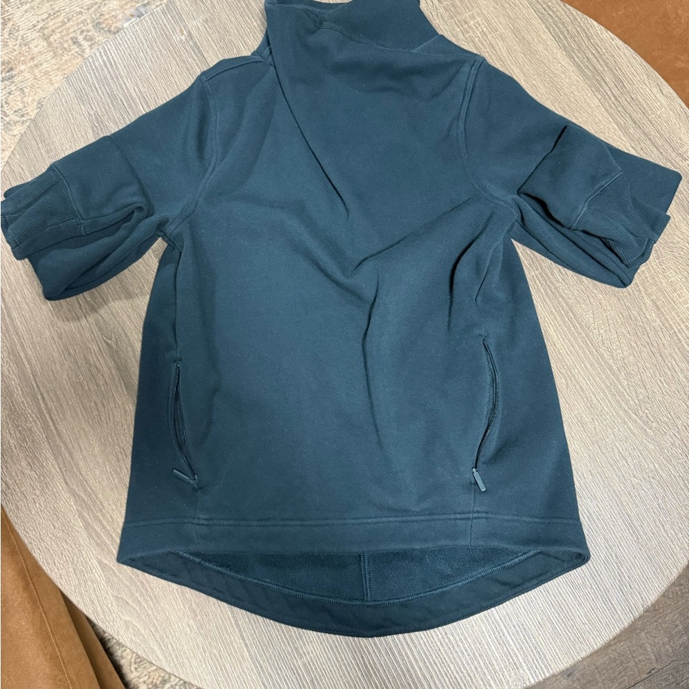 Athleta Dark Teal High-Neck Sweatshirt